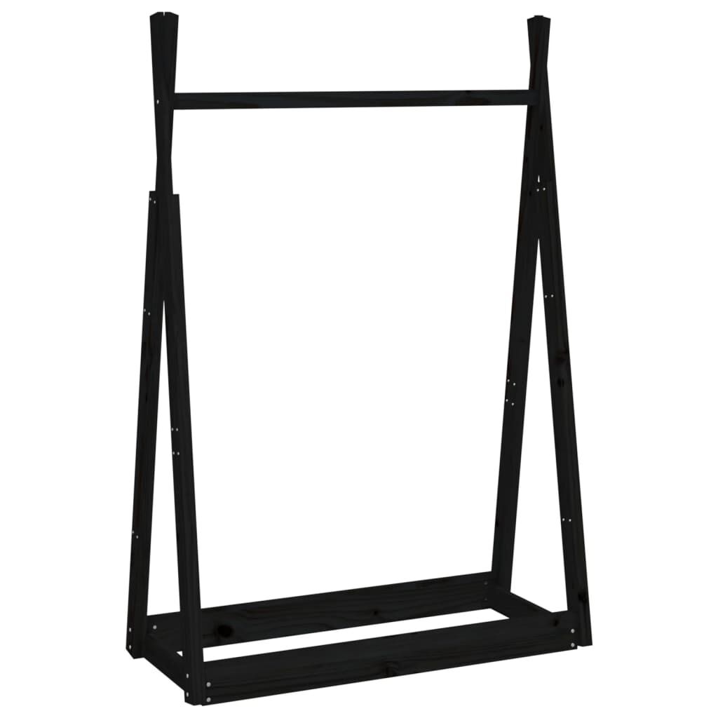 vidaXL Κρεμάστρα Ρούχων Μαύρη 100x45x150 εκ. από Μασίφ Ξύλο Πεύκου