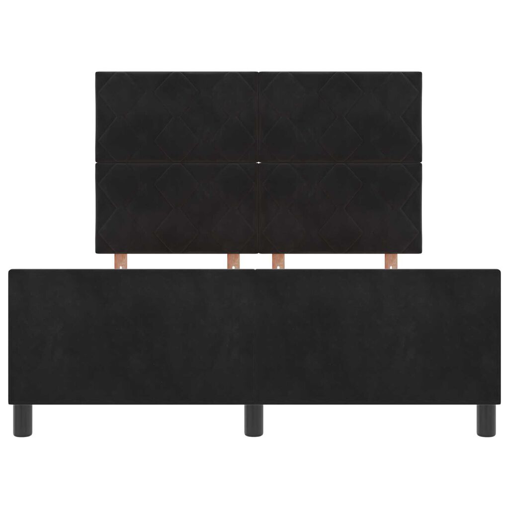 vidaXL Σκελετός Κρεβατιού με κεφαλάρι Μαύρο 140 x 190 cm Βελούδο