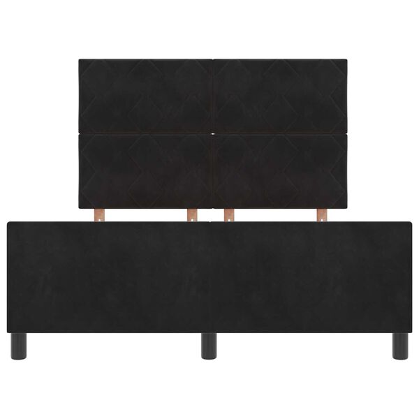 vidaXL Σκελετός Κρεβατιού με κεφαλάρι Μαύρο 140 x 190 cm Βελούδο