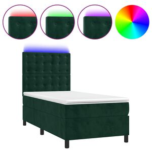 vidaXL &Kappa;&rho;&epsilon;&beta;ά&tau;&iota; Boxspring &mu;&epsilon; &Sigma;&tau;&rho;ώ&mu;&alpha; & LED &Sigma;&kappa;. &Pi;&rho;ά&sigma;&iota;&nu;&omicron; 90x190 &epsilon;&kappa; &Beta;&epsilon;&lambda;&omicron;ύ&delta;&omicron;