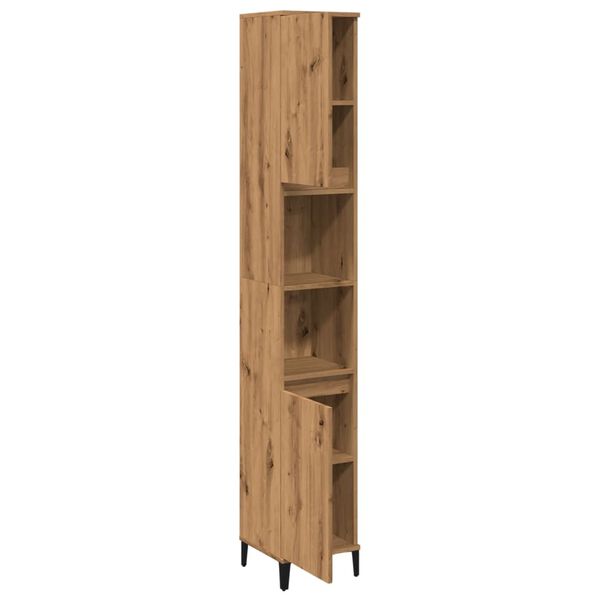 vidaXL Ντουλάπι μπάνιου Δρυς τεχνίτης 30x30x190 cm Κατασκευασμένο ξύλο