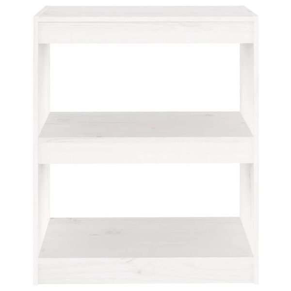 vidaXL Βιβλιοθήκη/Διαχωρ. Χώρου Λευκό 60x30x71,5 εκ. Μασίφ Ξύλο Πεύκου
