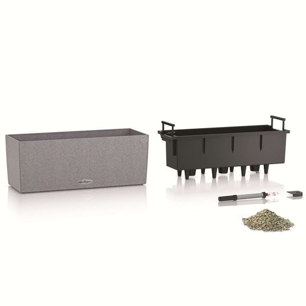 LECHUZA Ζαρντινιέρα Αυτοποτιζόμενη BALCONERA Stone 50 ALL-IN-ONE Γκρι