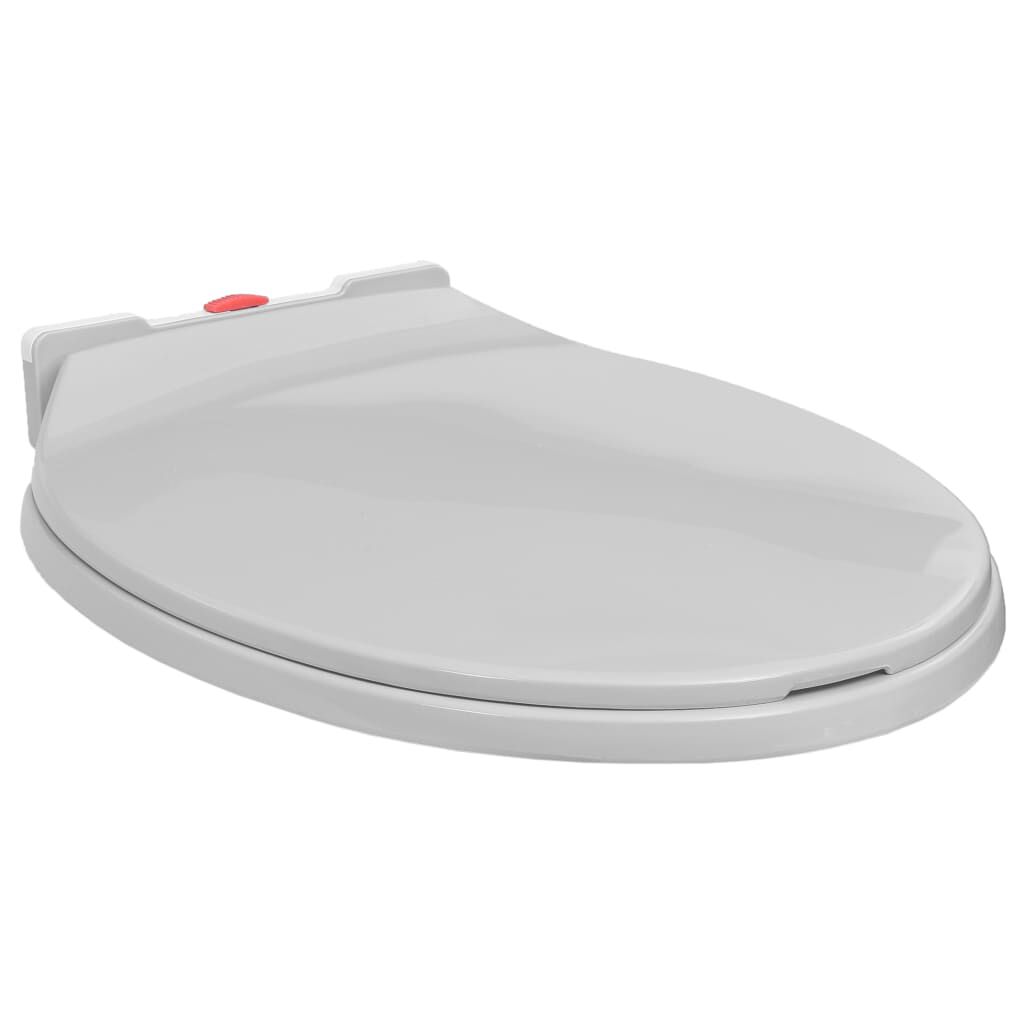 vidaXL Κάλυμμα Λεκάνης με Soft Close &amp; Quick Release Οβάλ Ανοιχτό Γκρι