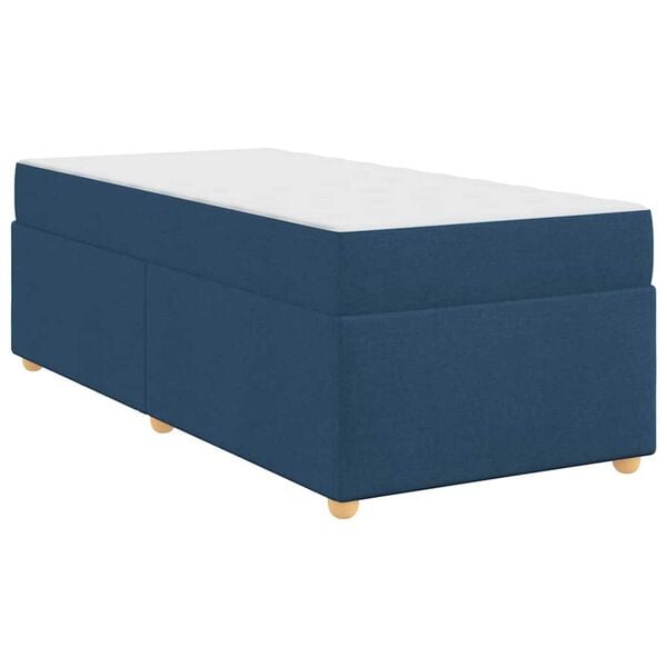 vidaXL Σκελετός Κρεβατιού με στρώμα Μπλε 90 x 190 cm ύφασμα