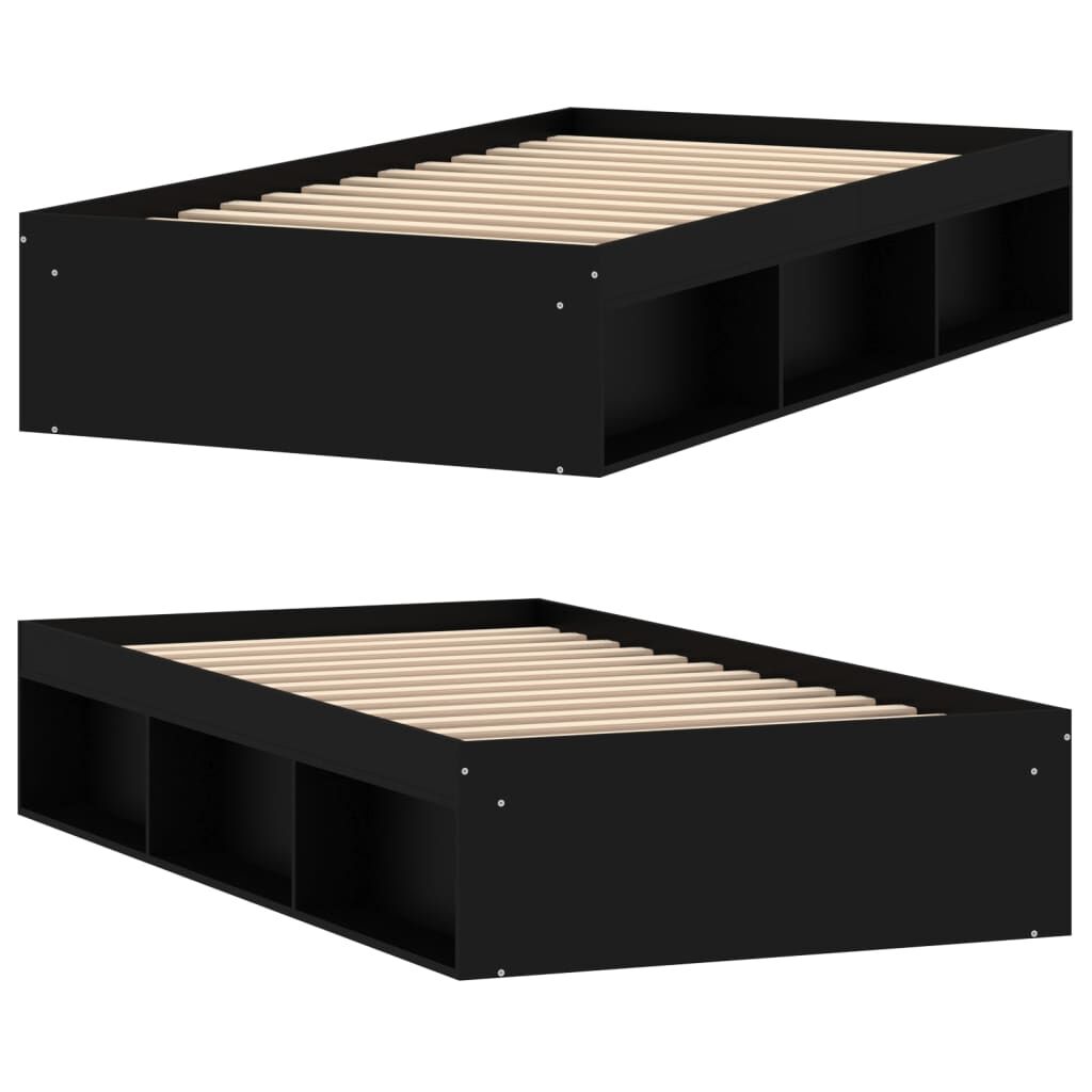 vidaXL Πλαίσιο Κρεβατιού Μαύρο 90x200 cm