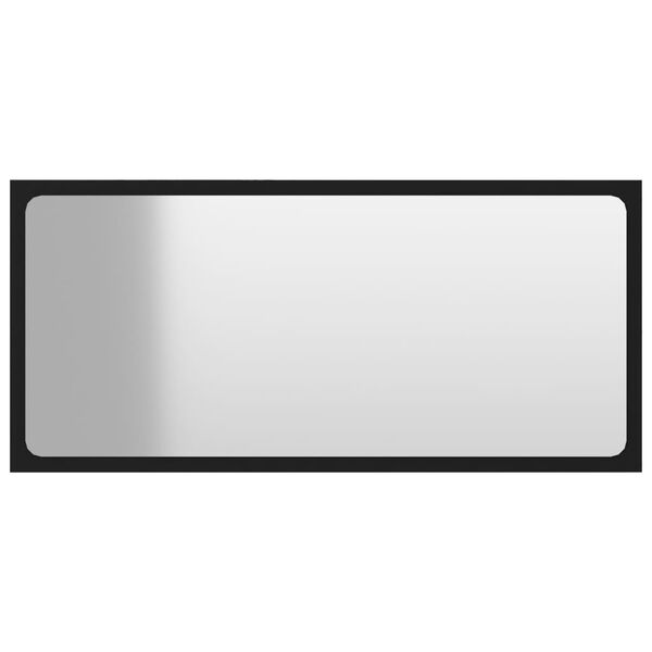 vidaXL Καθρέφτης Μπάνιου Μαύρος 80 x 1,5 x 37 εκ. από Μοριοσανίδα