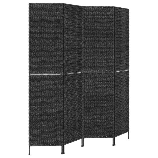 vidaXL Διαχωριστικό Δωματίου με 4 Πάνελ Μαύρο 163x180εκ. Υάκινθο Νερού