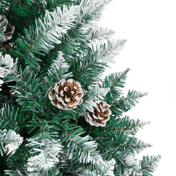 vidaXL Λεπτό Χριστουγεννιάτικο Δέντρο με 300 LEDs Πράσινο 210 εκ. PVC