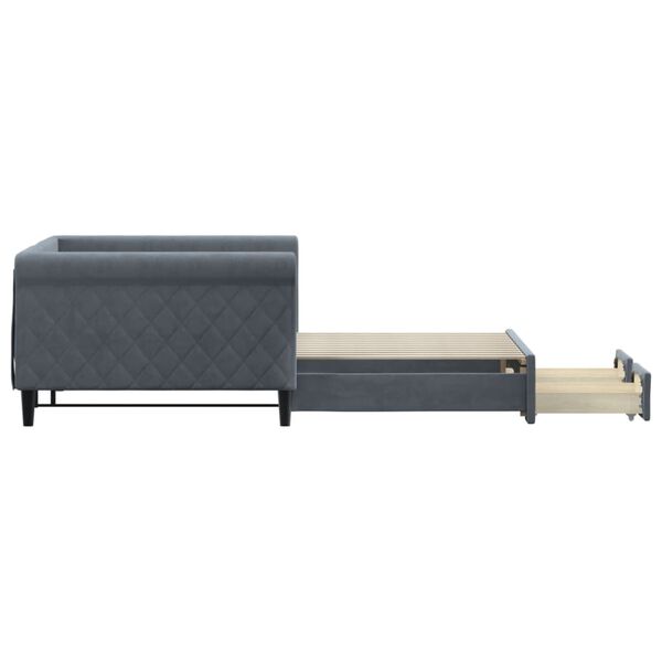 vidaXL Καναπές Κρεβάτι Συρόμενος Χωρίς Στρώμα Σκ. Γκρι 100x200 εκ.