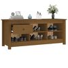 vidaXL Παπουτσοθήκη Μελί 110x38x45,5 εκ. από Μασίφ Ξύλο Πεύκου