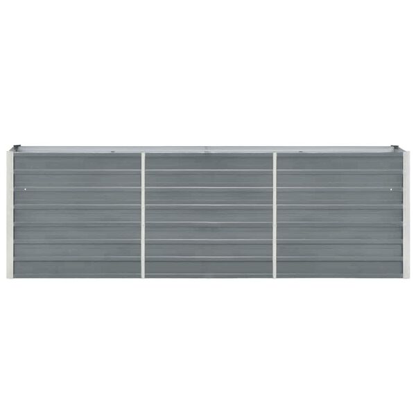 vidaXL Ζαρντινιέρα Υπερυψωμένη Γκρι 240x40x77 εκ. Γαλβανισμ. Χάλυβας