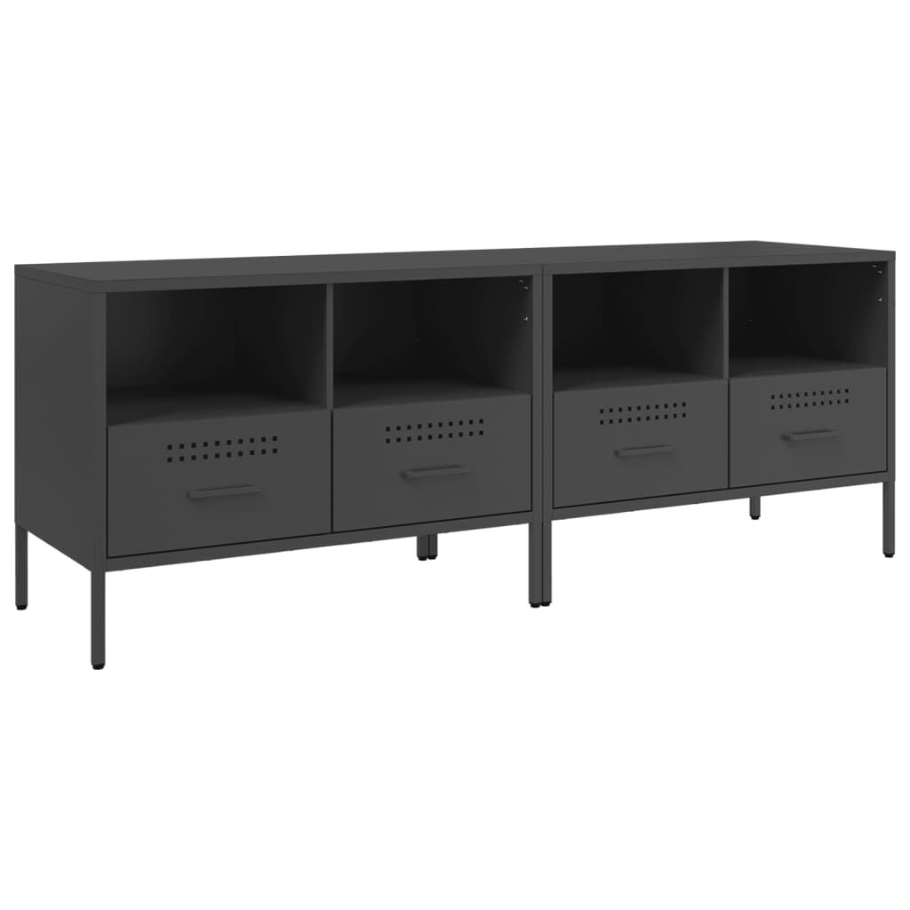 vidaXL Έπιπλα Τηλεόρασης 2 τεμ. Μαύρο 68x39x50,5 εκ. από Χάλυβα
