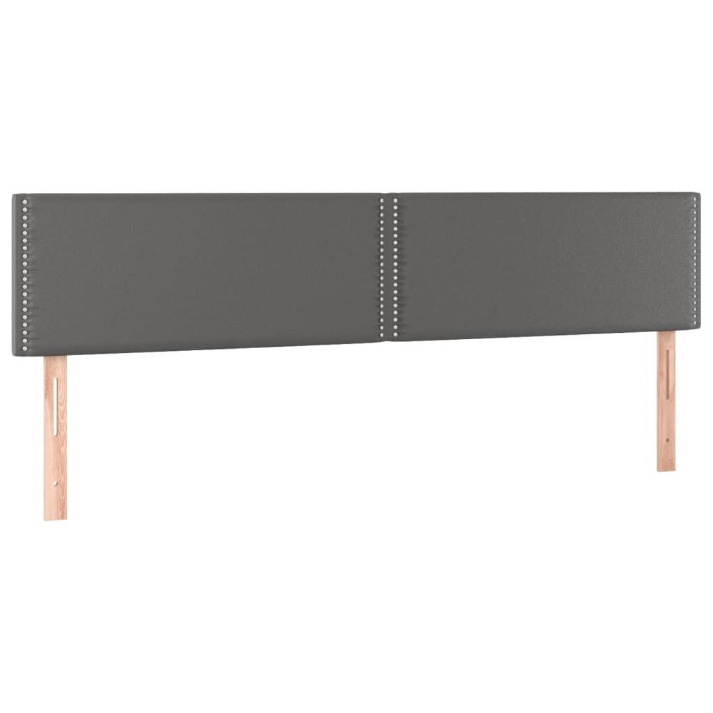 vidaXL Κρεβάτι Boxspring με Στρώμα Γκρι 120x190εκ. από Συνθετικό Δέρμα