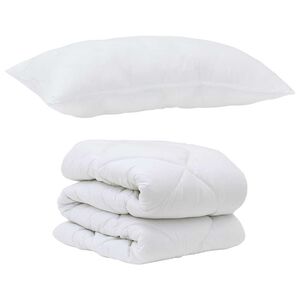 vidaXL Σετ Παπλωμάτων με μαξιλάρι 2 pcs Λευκό Μικροΐνες