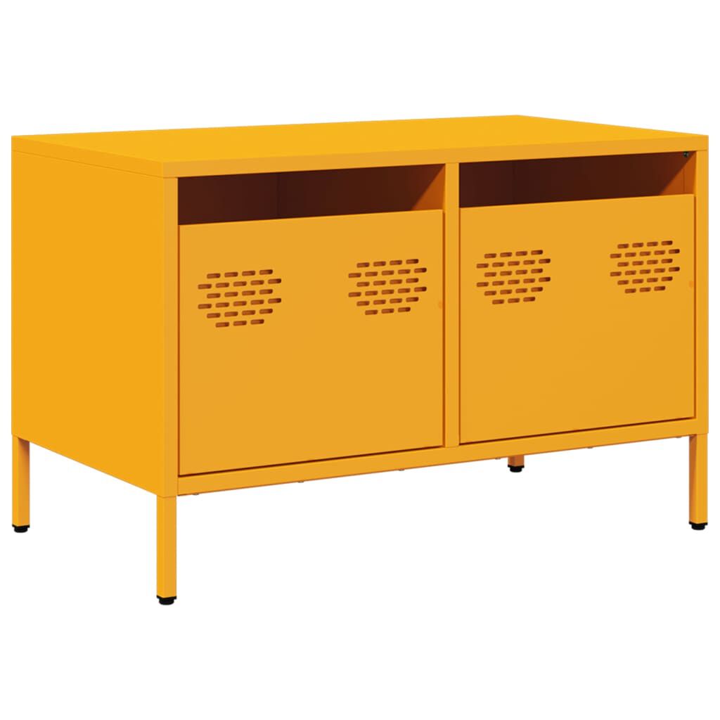 vidaXL Έπιπλο Τηλεόρασης Μουσταρδί 68x39x43,5 εκ. Ατσάλι Ψυχρής Έλασης