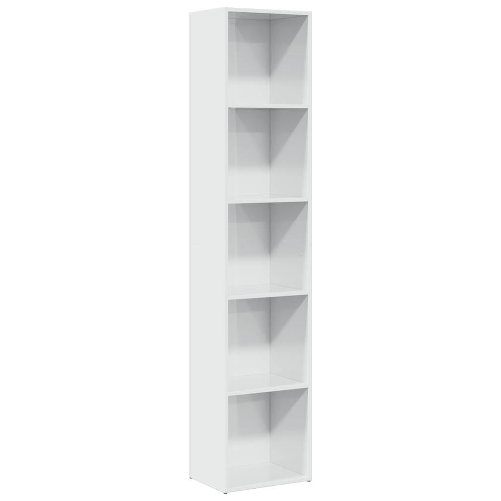 vidaXL Βιβλιοθήκη Γυαλιστερό Λευκό 40 x 30 x 189 εκ. από Επεξ.Ξύλο