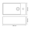 vidaXL Νιπτήρας με Οπή Υπερχείλισης Ασημί 49x25x15 εκ. Κεραμικός