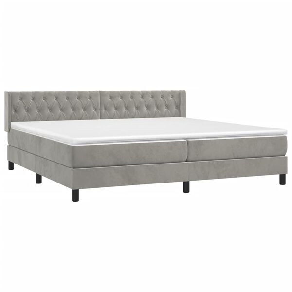 vidaXL &Kappa;&rho;&epsilon;&beta;ά&tau;&iota; Boxspring &mu;&epsilon; &Sigma;&tau;&rho;ώ&mu;&alpha; &Alpha;&nu;&omicron;&iota;&chi;&tau;ό &Gamma;&kappa;&rho;&iota; 200x200 &epsilon;&kappa;. &Beta;&epsilon;&lambda;&omicron;ύ&delta;&iota;&nu;&omicron;