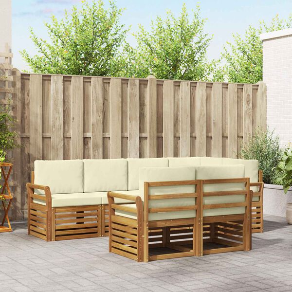 vidaXL &Sigma;&alpha;&lambda;&omicron;&nu;ά&kappa;&iota; &Gamma;&omega;&nu;&iota;&alpha;&kappa;&omicron;ύ &Kappa;&alpha;&nu;&alpha;&pi;έ &mu;&epsilon; &mu;&alpha;&xi;&iota;&lambda;ά&rho;&iota; 7 pcs &Phi;&upsilon;&sigma;&iota;&kappa;ό &kappa;&alpha;&iota; &Kappa;&rho;έ&mu;&alpha;