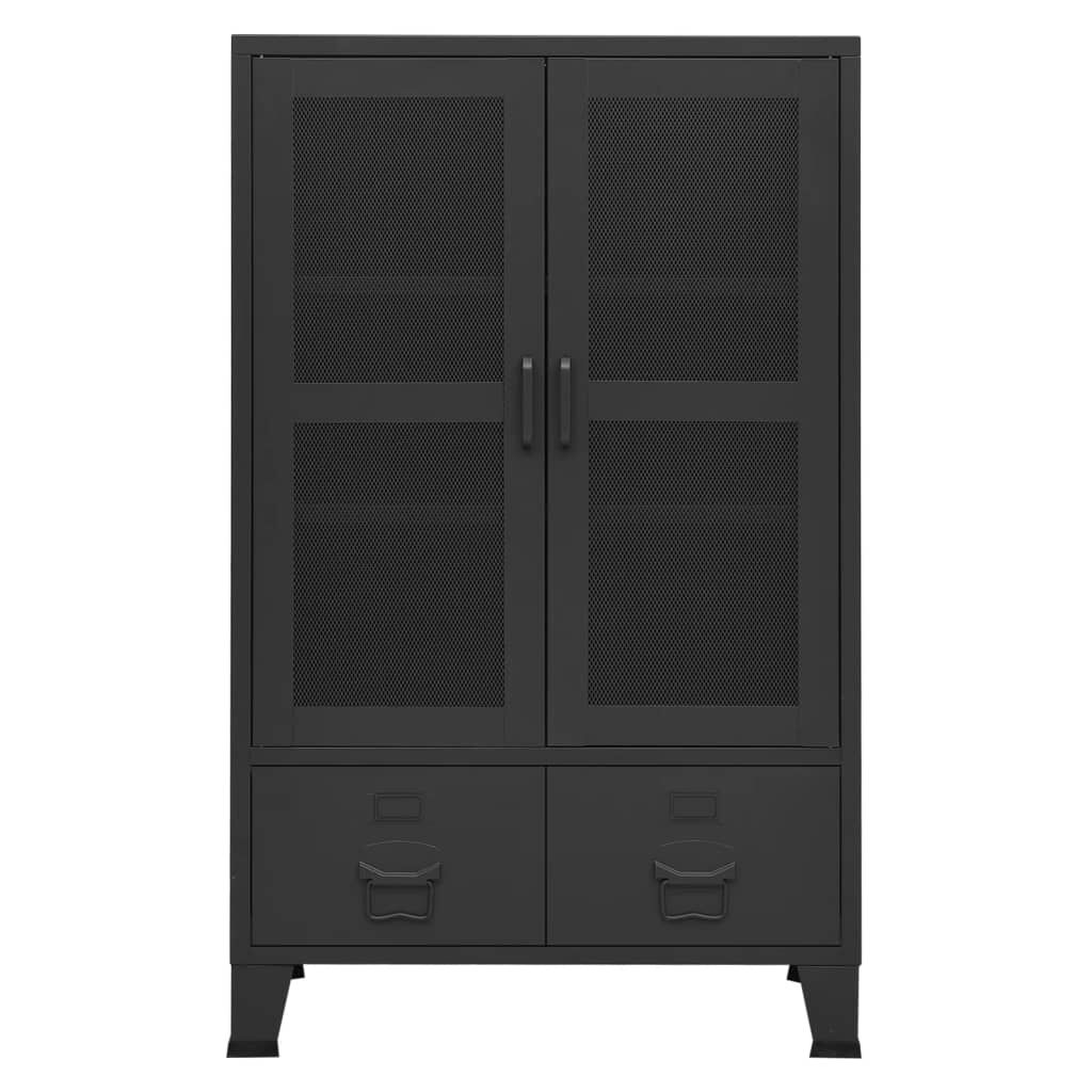 vidaXL Αρχειοθήκη Βιομηχανικού Στιλ Μαύρη 70 x 40 x 115 εκ. Ατσάλινη