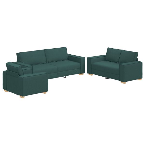 vidaXL Σετ Καναπέ 3 pcs Σκούρο Πράσινο 220 x 78 x 84 εκ. ύφασμα