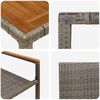 vidaXL Σέτ φαγητού για κήπο 3 pcs Γκρι 90 x 90 x 75 cm συνθετικό ρατάν