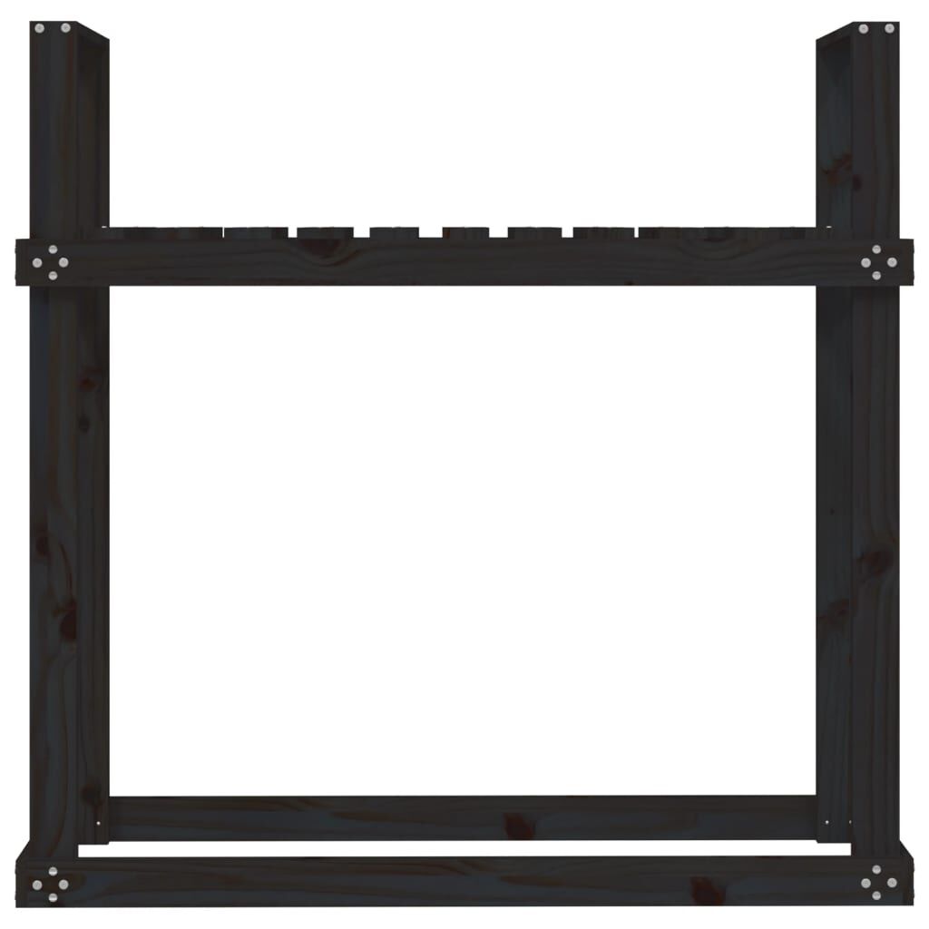 vidaXL Ραφιέρα Καυσόξυλων Μαύρο 110x35x108,5 εκ. από Μασίφ Ξύλο Πεύκου