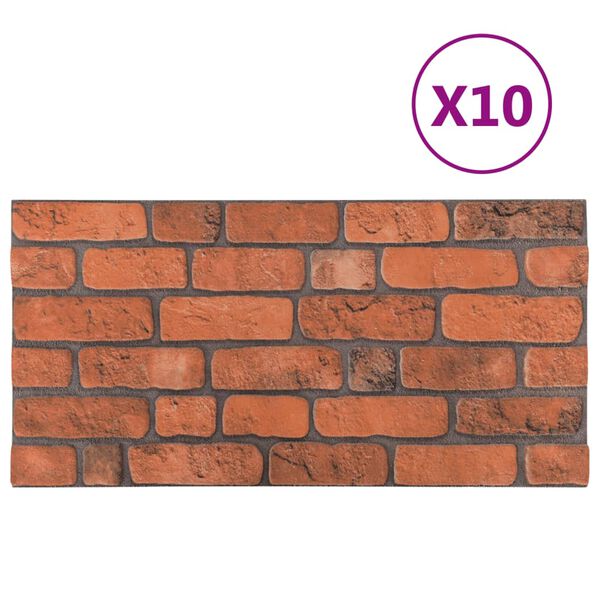 vidaXL Πάνελ Τοίχου 3D 10 τεμ. Σχέδιο Τούβλα Τερακότα EPS