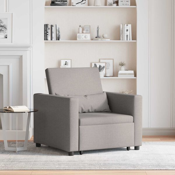 vidaXL Μονός καναπές-κρεβάτι Taupe 90 x 165 x 87 εκ. ύφασμα
