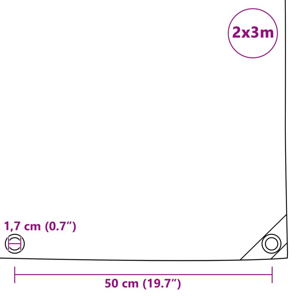 vidaXL Μουσαμάς 650 γρ./μ.² Πράσινος 2 x 3 μ.