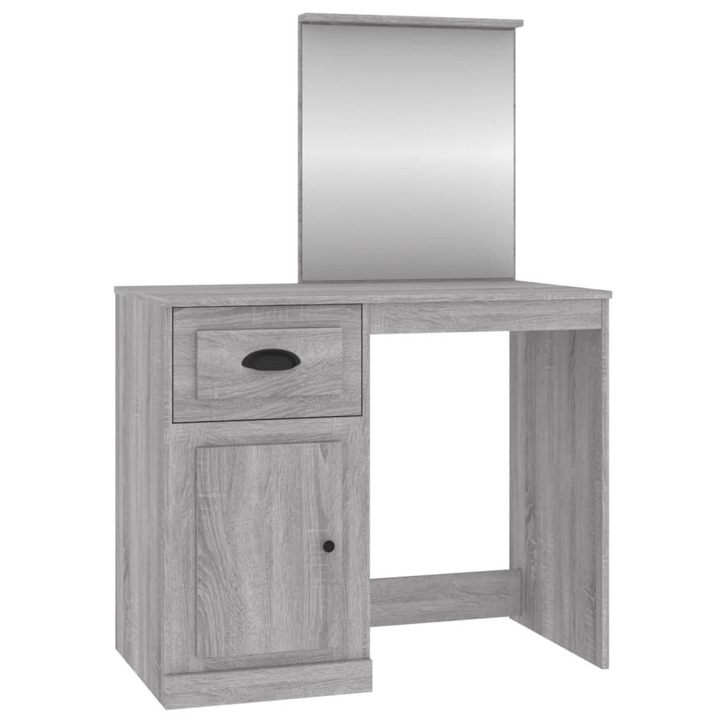 vidaXL Μπουντουάρ με Καθρέφτη Γκρι Sonoma 90x50x132,5 εκ. Επεξ. Ξύλο