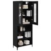 vidaXL Highboard &Mu;&alpha;ύ&rho;&eta; &Omicron;&xi;&upsilon;ά 69,5 x 34 x 180 &epsilon;&kappa;. &Epsilon;&pi;&epsilon;&xi;&epsilon;&rho;&gamma;&alpha;&sigma;&mu;έ&nu;&omicron; &xi;ύ&lambda;&omicron;