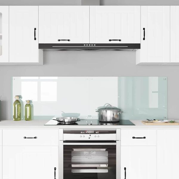vidaXL Πίσω Πάνελ Κουζίνας Λευκό 90 x 50 cm σκληρυμένο γυαλί