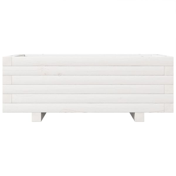 vidaXL Ζαρντινιέρα Κήπου Λευκή 70x40x26,5 εκ. από Μασίφ Ξύλο Πεύκου