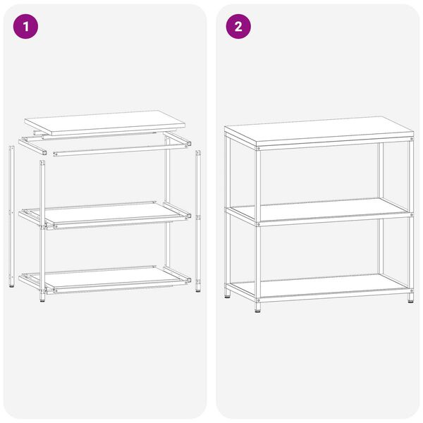 vidaXL Ράφι Αποθήκευσης Κουζίνας Ελαιόχρωμο 60 x 50 x 92 εκ. Ατσάλι