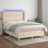 vidaXL &Kappa;&rho;&epsilon;&beta;ά&tau;&iota; Boxspring &mu;&epsilon; &Sigma;&tau;&rho;ώ&mu;&alpha; & LED &Kappa;&rho;&epsilon;&mu; 140x200 &epsilon;&kappa;. &Upsilon;&phi;&alpha;&sigma;&mu;ά&tau;&iota;&nu;&omicron;