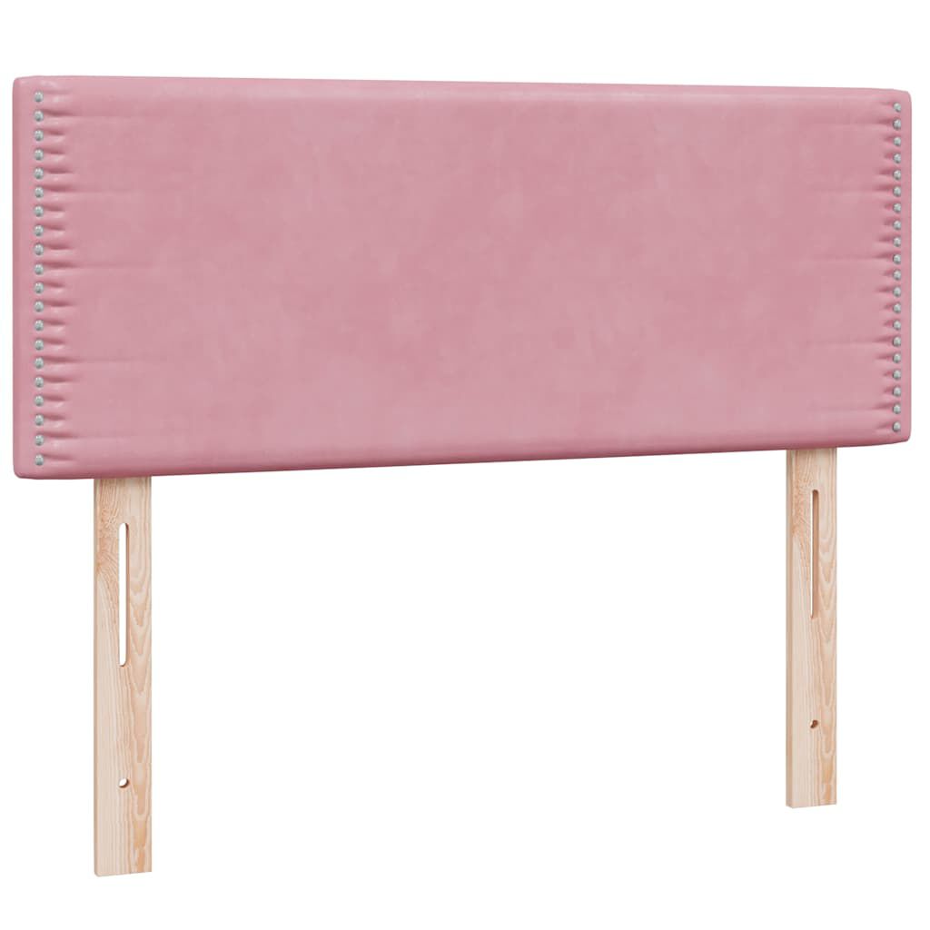 vidaXL Box Spring κρεβάτι με στρώμα ροζ 120x220 cm Βελούδινο