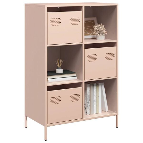 vidaXL Ντουλάπα Ροζ 68x39x103,5 εκ. από Χάλυβα