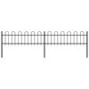 vidaXL Φράχτης Κήπου με Κορυφή από Ατσάλι Μαύρος 359 x 60 εκ.