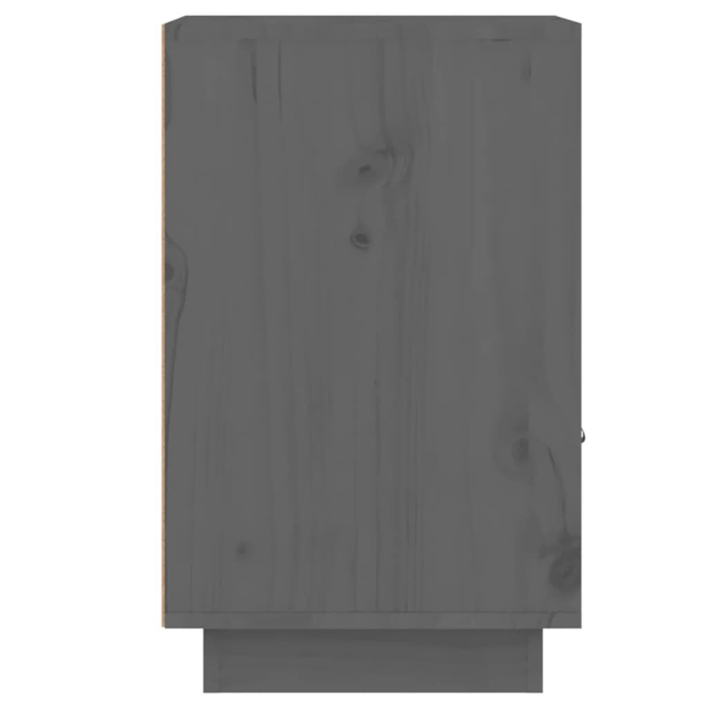 vidaXL Κομοδίνα 2 τεμ. Γκρι 40x34x55 εκ. από Μασίφ Ξύλο Πεύκου