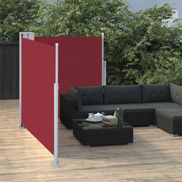 vidaXL Σκίαστρο Πλαϊνό Συρόμενο Κόκκινο 220 x 600 εκ.