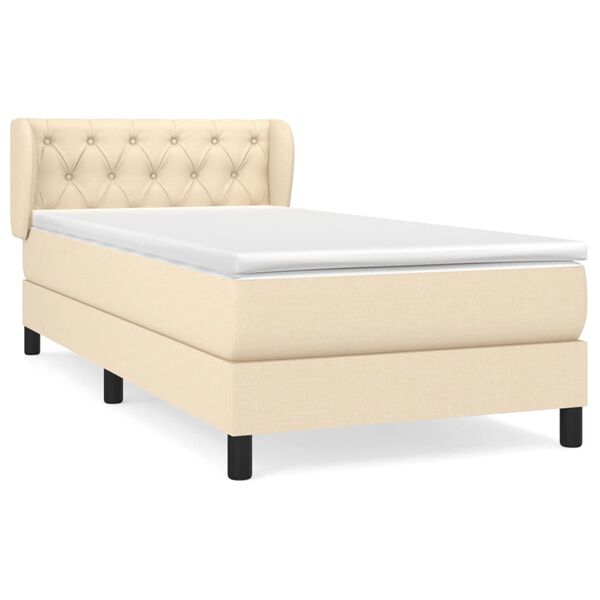 vidaXL &Kappa;&rho;&epsilon;&beta;ά&tau;&iota; Boxspring &mu;&epsilon; &Sigma;&tau;&rho;ώ&mu;&alpha; &Kappa;&rho;&epsilon;&mu; 80 x 200 &epsilon;&kappa;. &Upsilon;&phi;&alpha;&sigma;&mu;ά&tau;&iota;&nu;&omicron;