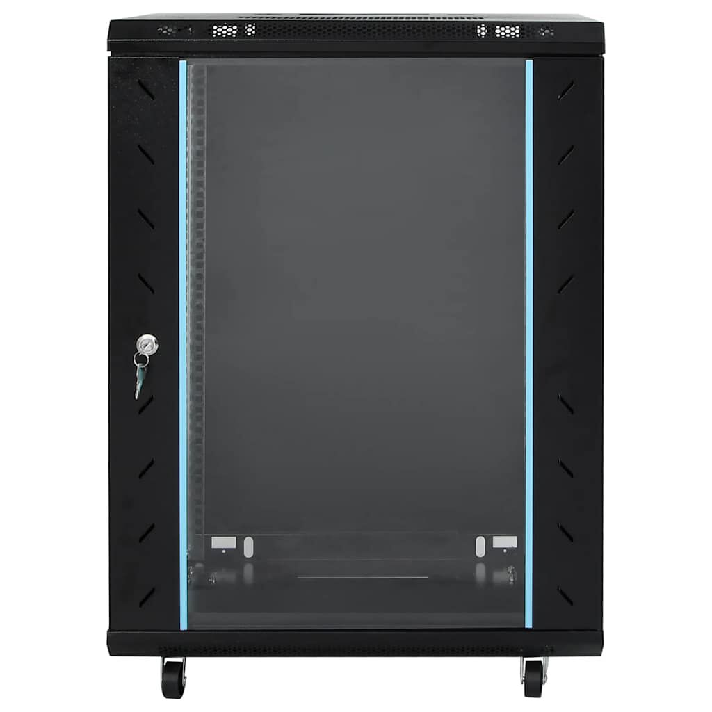 vidaXL Καμπίνα Δικτύου 15U 19" IP20 Μαύρη 60x45x86 εκ.