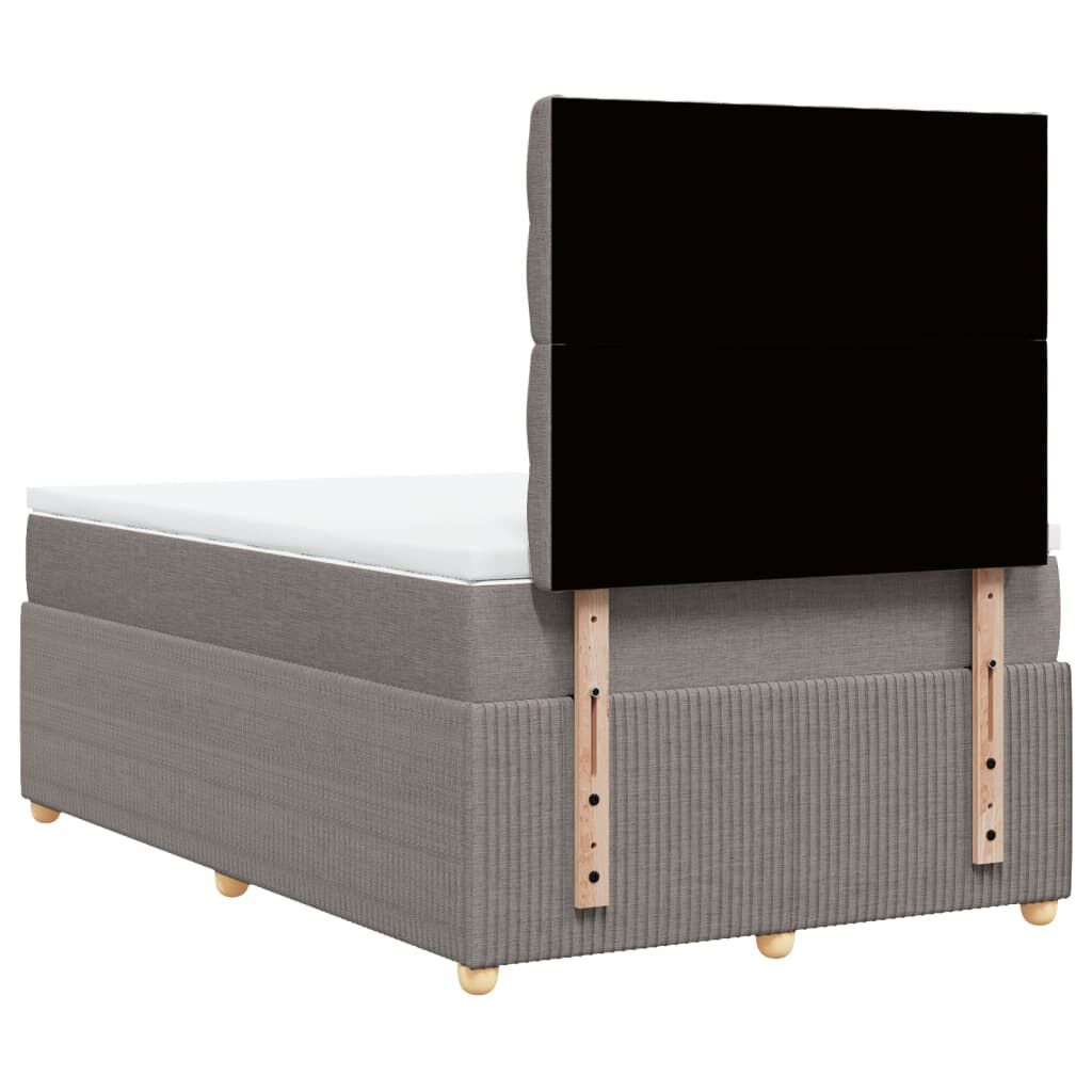 vidaXL Κρεβάτι Boxspring με Στρώμα Taupe 120x190 εκ. Υφασμάτινο