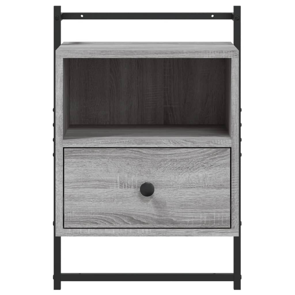 vidaXL Κομοδίνα Επιτοίχια 2 τεμ. Γκρι Sonoma 40x30x61 εκ Επεξεργ. Ξύλο