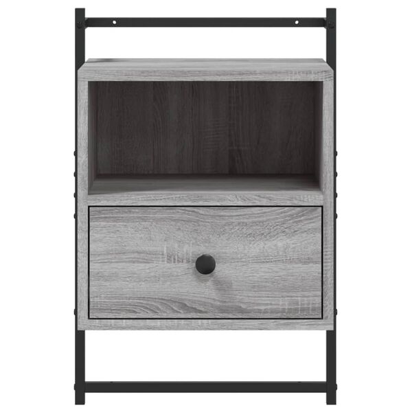 vidaXL Κομοδίνα Επιτοίχια 2 τεμ. Γκρι Sonoma 40x30x61 εκ Επεξεργ. Ξύλο