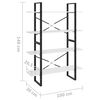 vidaXL Βιβλιοθήκη με 4 Ράφια Λευκή 100 x 30 x 140 εκ. από Επεξ. Ξύλο