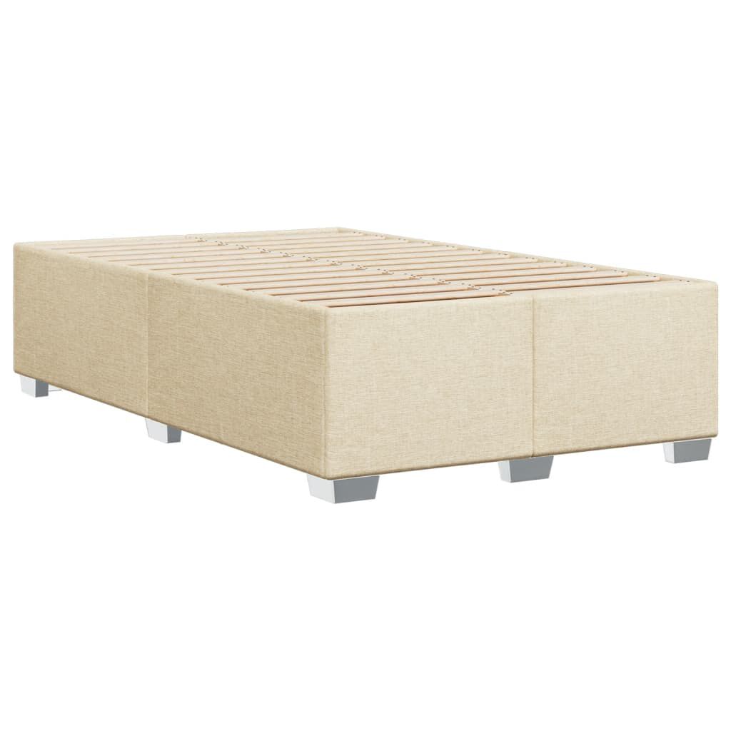 vidaXL Κρεβάτι Boxspring με Στρώμα Κρεμ 120x200 εκ. Υφασμάτινο