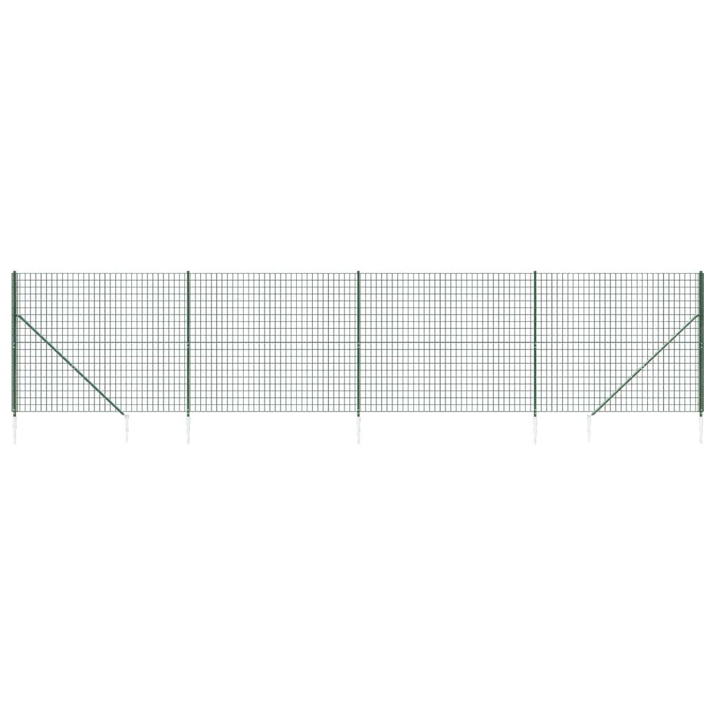 vidaXL Συρματόπλεγμα Περίφραξης Πράσινο 1,8 x 10 μ. με Καρφωτές Βάσεις